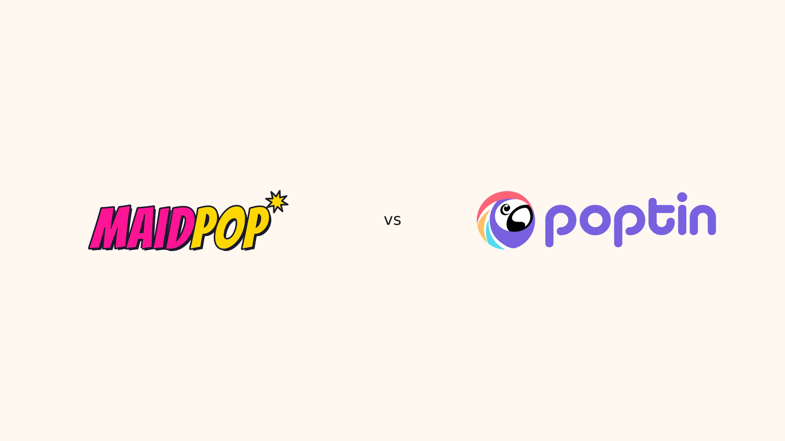MaidPop logo versus the Poptin logo on a plain cream background.